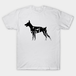 Doberman Summer Floral Print Flower T-Shirt